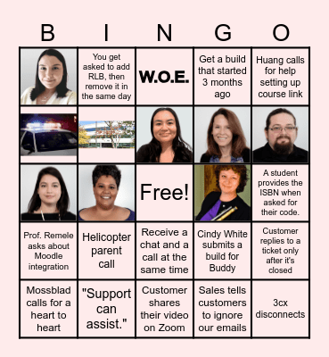 Day In the Life of Support Bingo Card