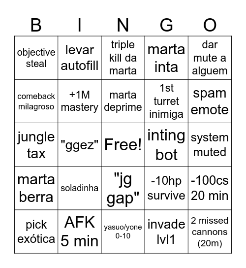 MartaKitsu SoloQ Bingo Card