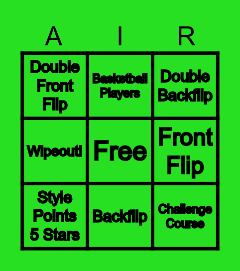 Get Air Trampoline Park Bingo Card