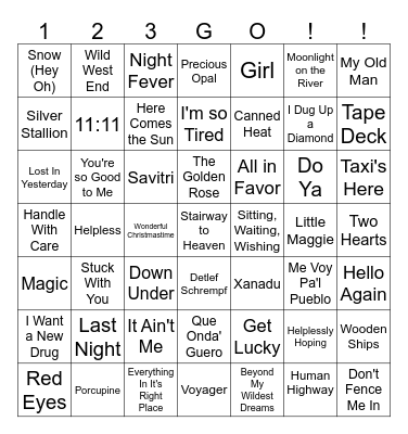 Hartung Family Bingo Card