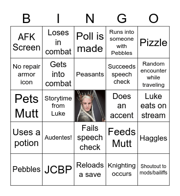 Luke Dale upcoming KCD2 Stream May 7th Bingo Card