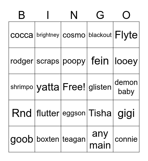 dandy Bingo Card