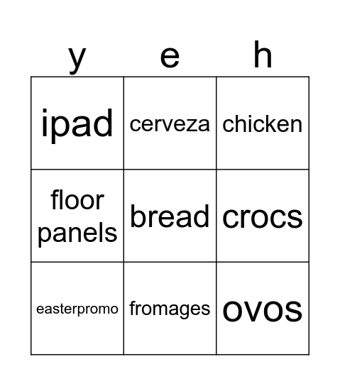 ad delivery bingo Card