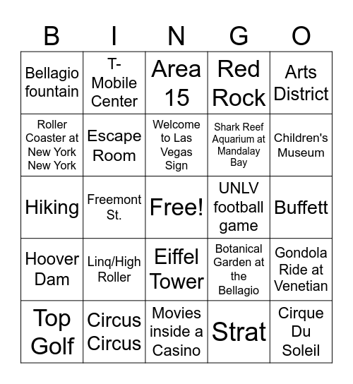 Where Have You Been Bingo Card