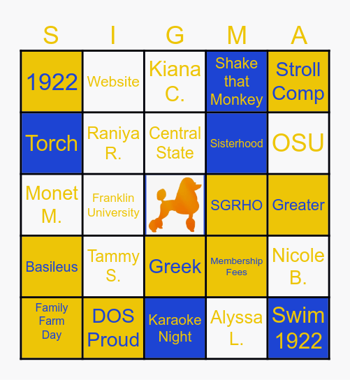 Membership Bingo Card