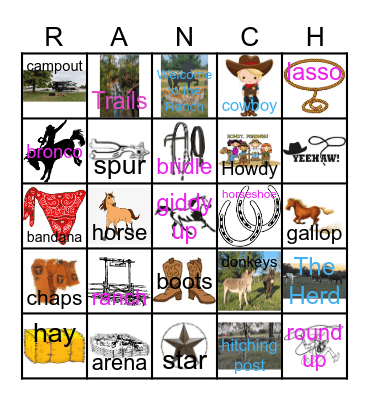 Double Hearts Ranch Boots & Bingo Card