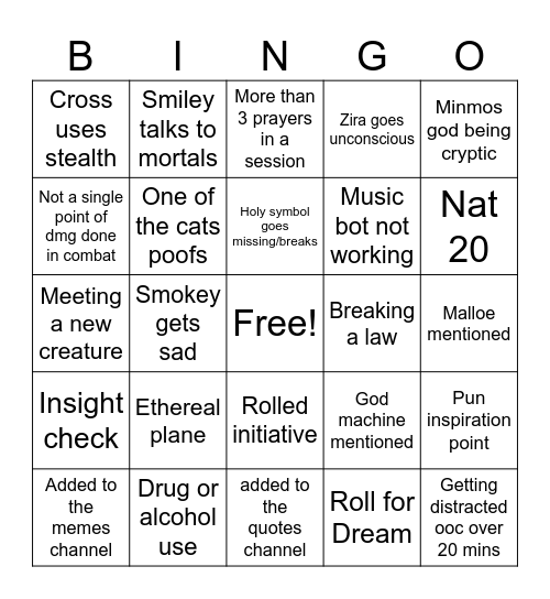 dwd group bingo Card