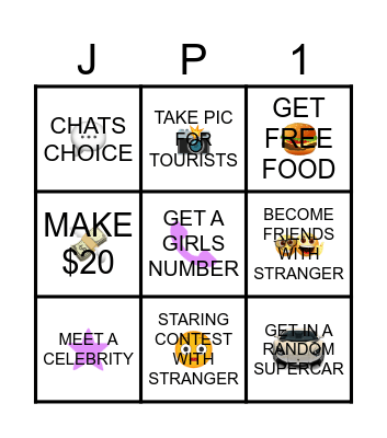 PG BINGO Card