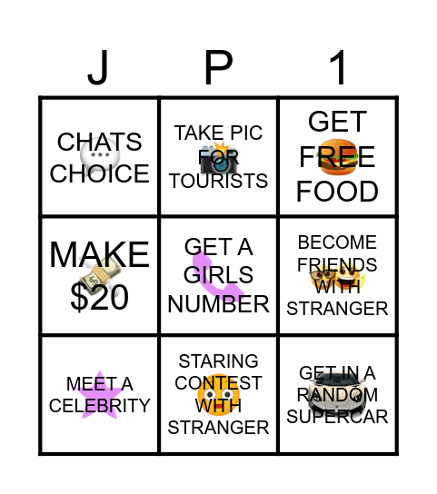 PG BINGO Card