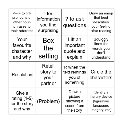 The Fall of the Castle Bingo Card