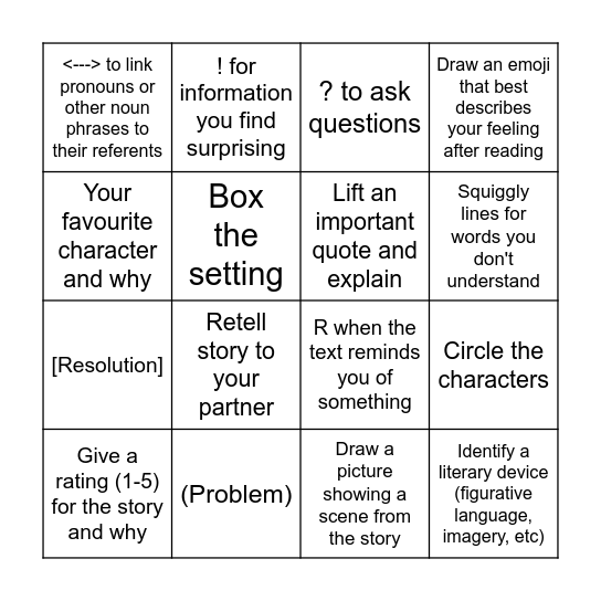 The Fall of the Castle Bingo Card