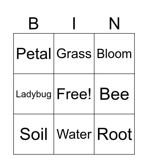 Flower Bingo Card
