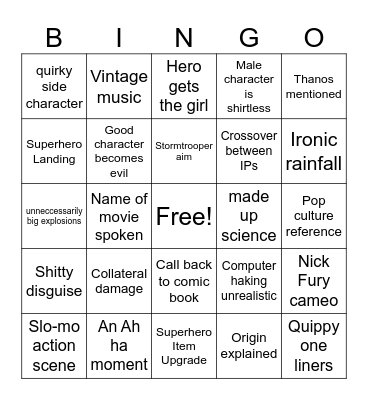 Far from Home Bingo Card