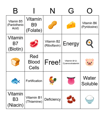 Vitamin B-INGO Bingo Card