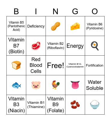 Vitamin B-INGO Bingo Card