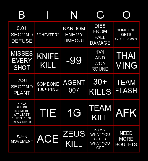 CS2 BINGO Card