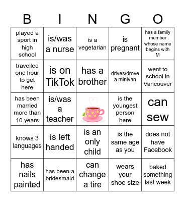 MOTHER'S DAYis Bingo Card
