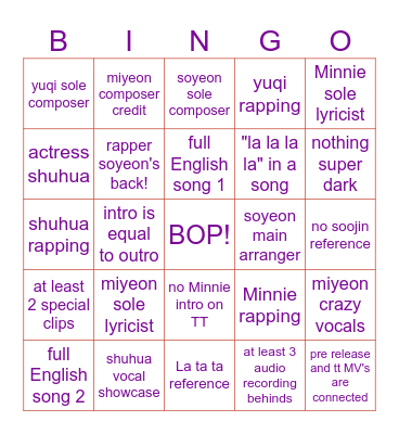 we are bingo Card