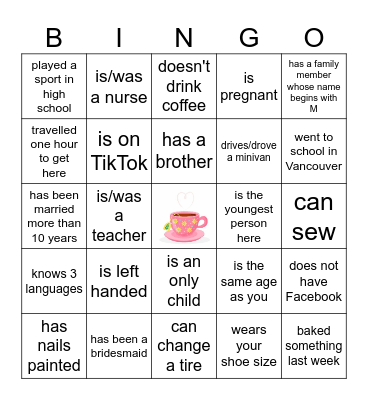 MOTHER'S DAY Bingo Card