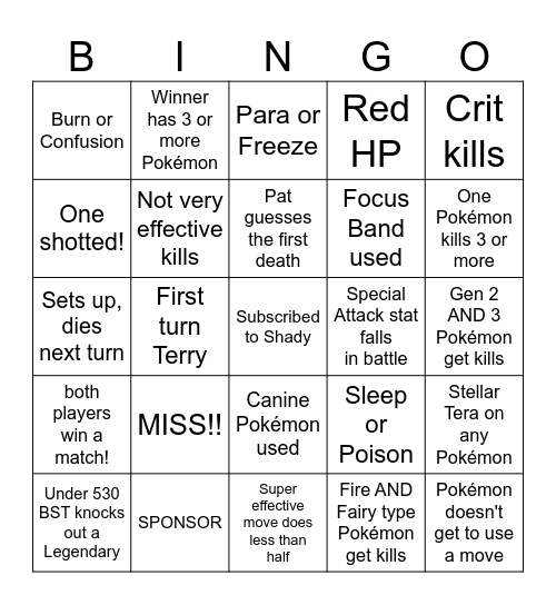 Then We Fight Bingo Card