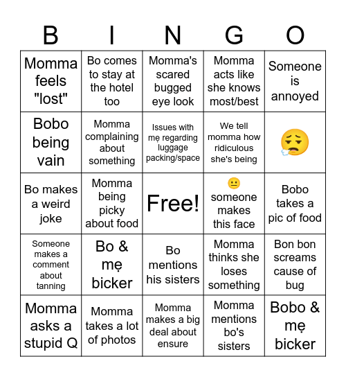 BINGO 🤪 Bingo Card