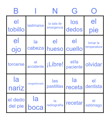 En el consultorio Bingo Card