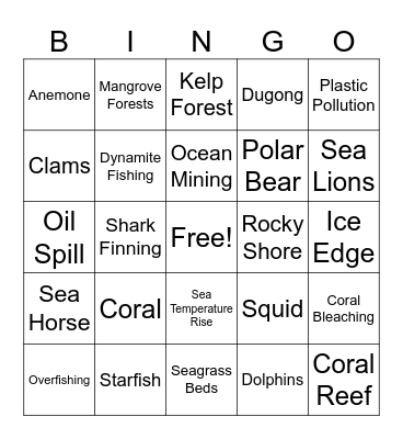 MONTH OF THE OCEAN Bingo Card