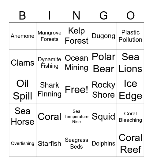 MONTH OF THE OCEAN Bingo Card