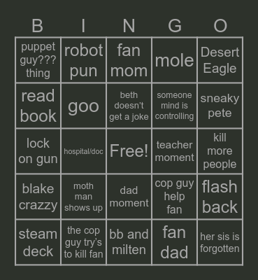 Dndads ep 24 Bingo Card
