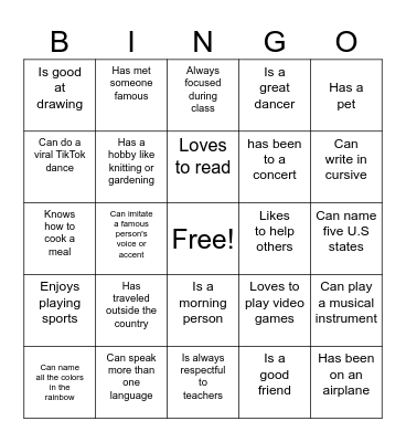 Bingo : The Social Edition Bingo Card