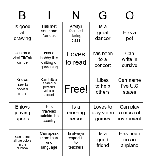 Bingo : The Social Edition Bingo Card
