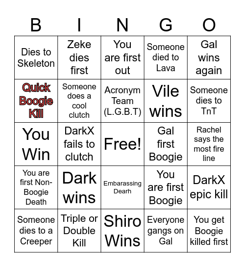 LastLifeX Bingo Card