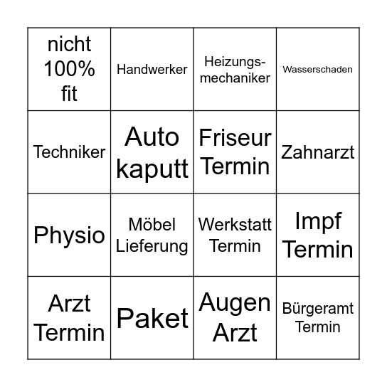 Home-Office BINGO Card