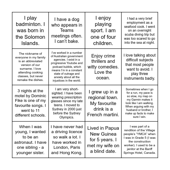 Bingo Card
