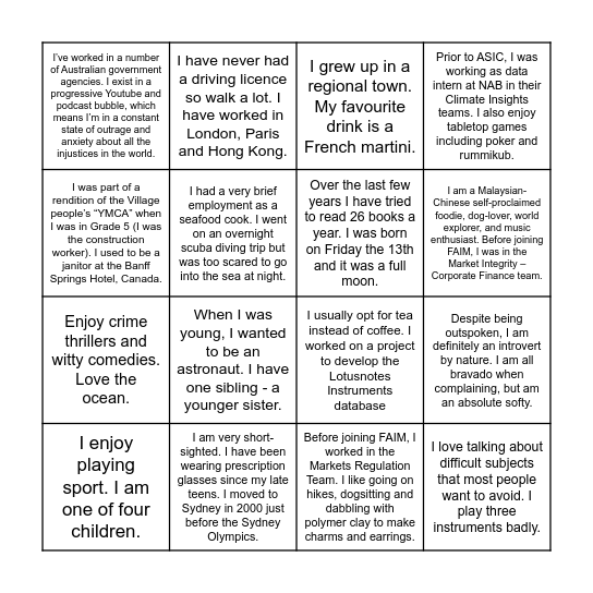 Bingo Card