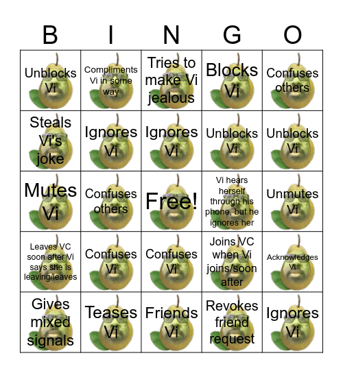 WHAT WILL TRE DO? Bingo Card