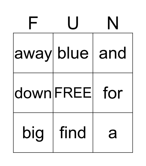 FUN Bingo Card