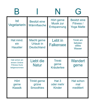 Beckenbodenkurs Bingo Card