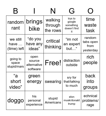 Bullshit-Bingo Card