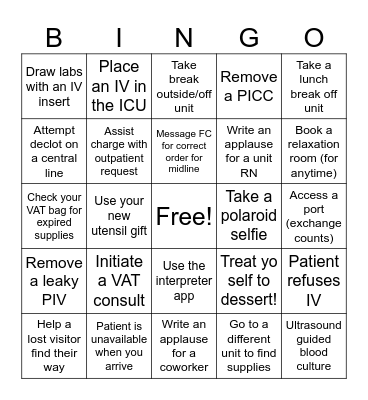 VAT Nurses Week BINGO! Bingo Card