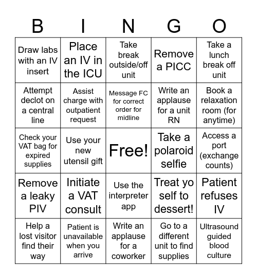 VAT Nurses Week BINGO! Bingo Card