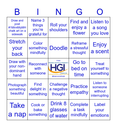 #1Min4MyMH Bingo Card