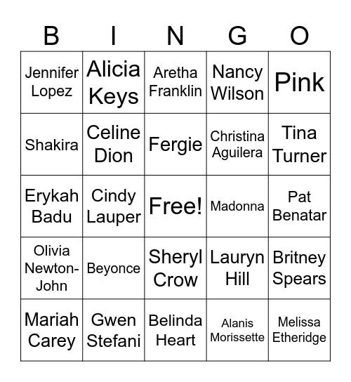 Musicians who are MOMS Bingo Card