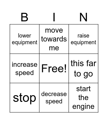 Tractor safety Bingo Card