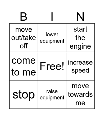 Tractor safety Bingo Card