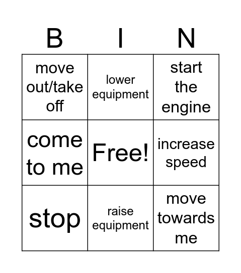 Tractor safety Bingo Card