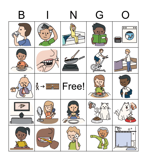 Daily Routines Bingo Card