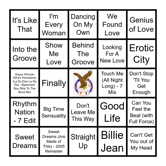 DANCE PARTY Bingo Card