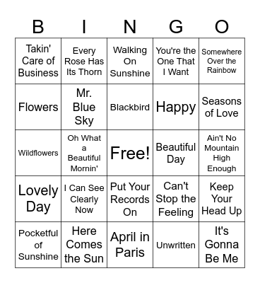 Spring Bingo Card