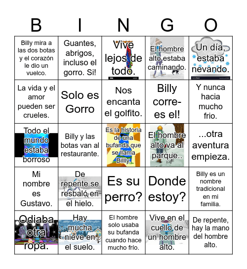 Billy y las Botas_Novela Updated Bingo Card